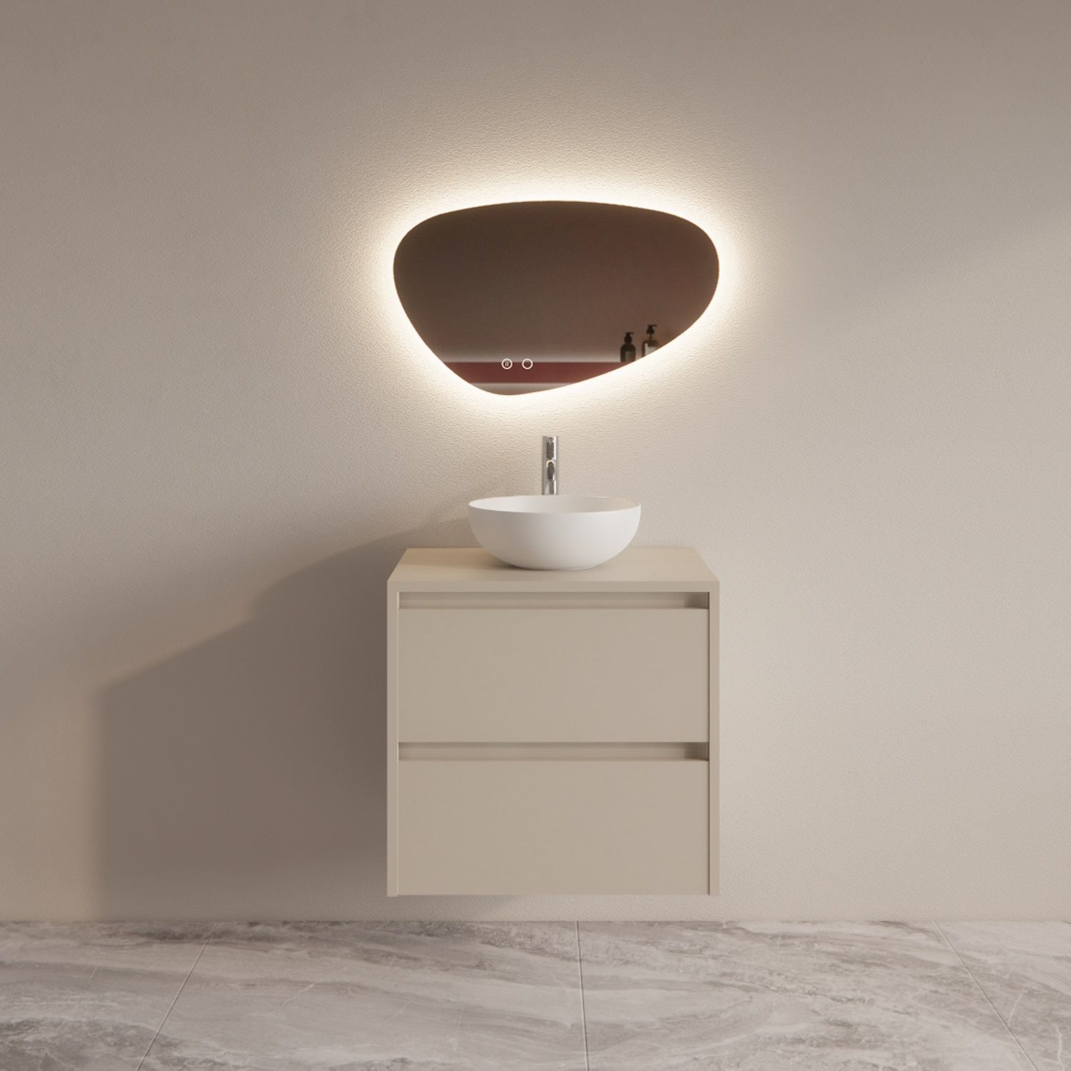 Badmeubelset BWS Riga Met Topplaat 60 cm Kasjmier Boss & Wessing