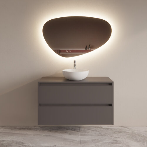 Badmeubelset BWS Riga Met Topplaat 100 cm Leigrijs 