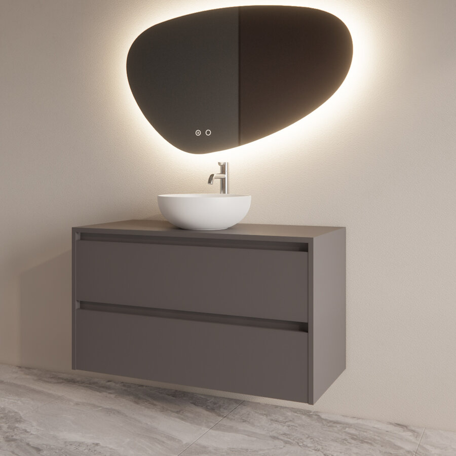 Badmeubelset BWS Riga Met Topplaat 100 cm Leigrijs