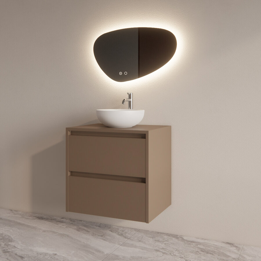 Badmeubelset BWS Riga Met Topplaat 60 cm Latte