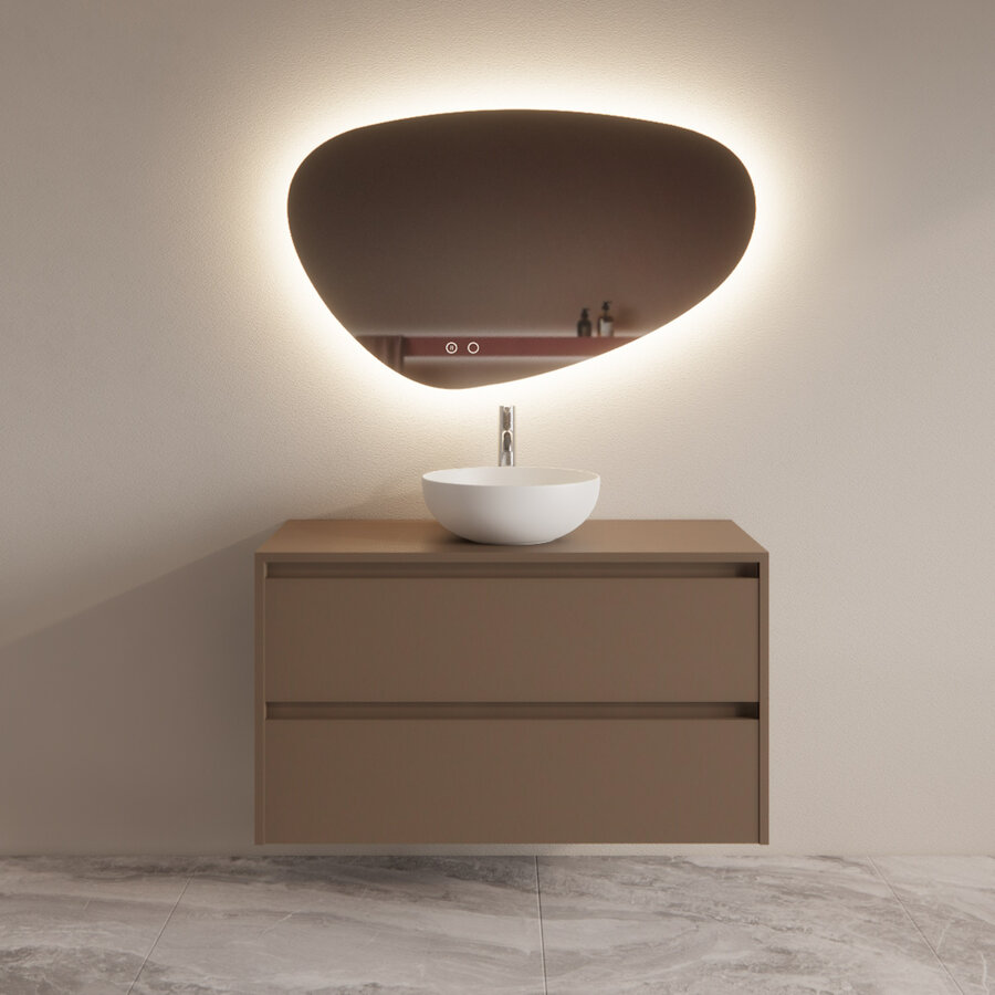 Badmeubelset BWS Riga Met Topplaat 100 cm Latte