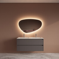 Badmeubelset BWS Riga Met Asia Wastafel Wit 120 cm Leigrijs