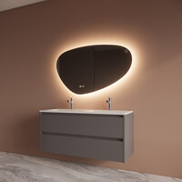 Badmeubelset BWS Riga Met Asia Wastafel Wit 120 cm Leigrijs