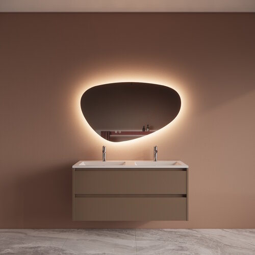 Badmeubelset BWS Riga Met Asia Wastafel Wit 120 cm Latte 