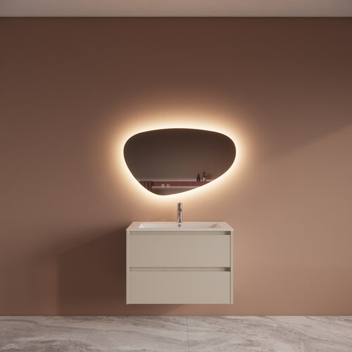 Badmeubelset BWS Riga Met Asia Wastafel Wit 80 cm Kasjmier 