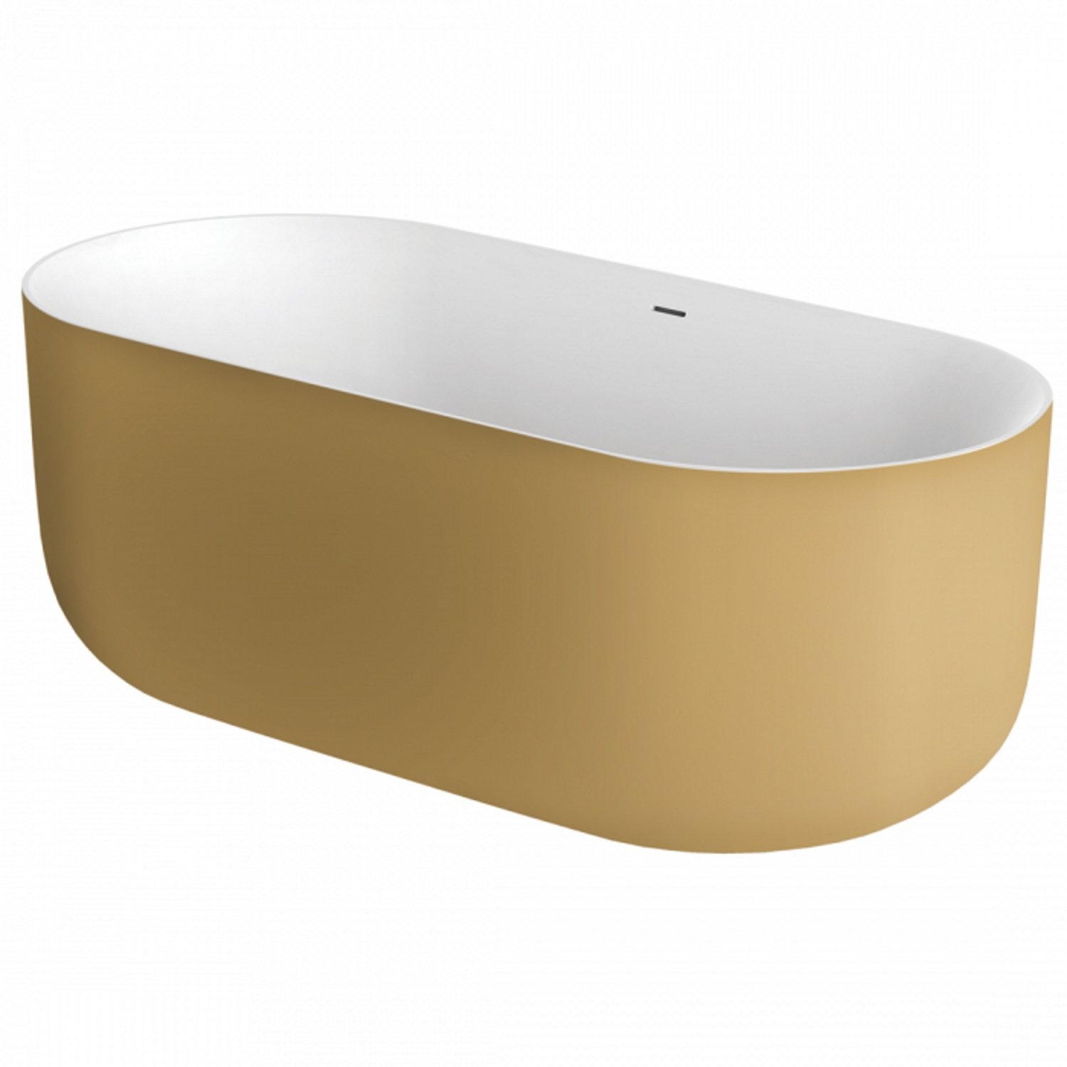 XenZ Vrijstaand Bad Mauro 180x84x64 cm Solid Surface Goud