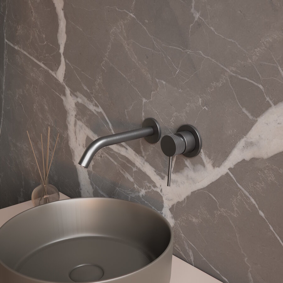 Wastafelmengkraan Inbouw Aquasplash Ridged Gunmetal