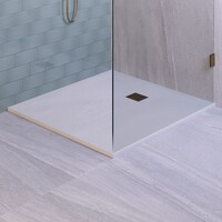 Douchebak Sanitop Just Creating Relievo Crag 100x120 cm Mat Wit