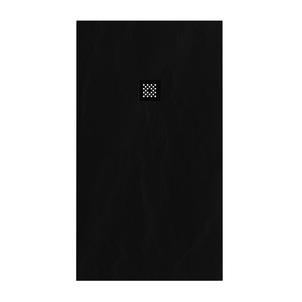 Douchebak Sanitop Just Creating Relievo Crag 90x160 cm Mat Zwart Topa