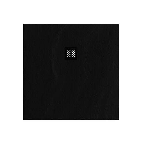 Douchebak Sanitop Just Creating Relievo Crag 100x100 cm Mat Zwart 