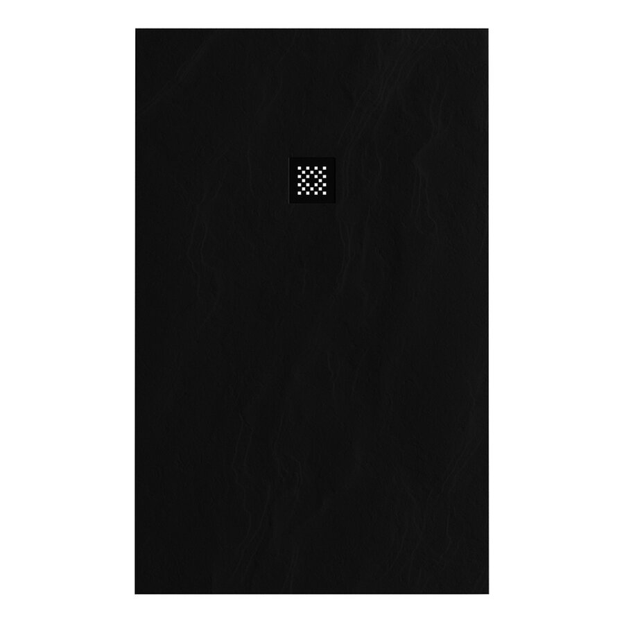 Douchebak Sanitop Just Creating Relievo Crag 100x160 cm Mat Zwart