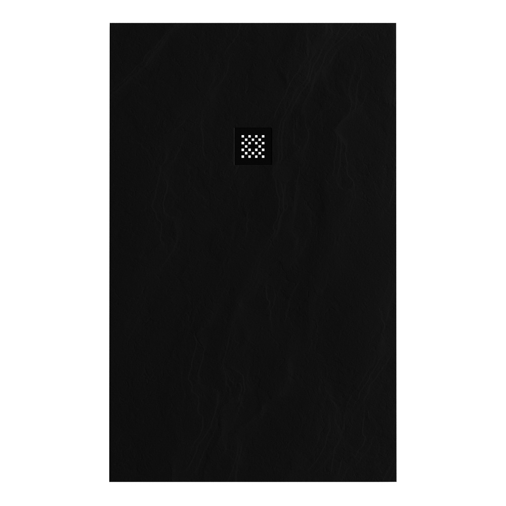 Douchebak Sanitop Just Creating Relievo Crag 100x160 cm Mat Zwart Topa