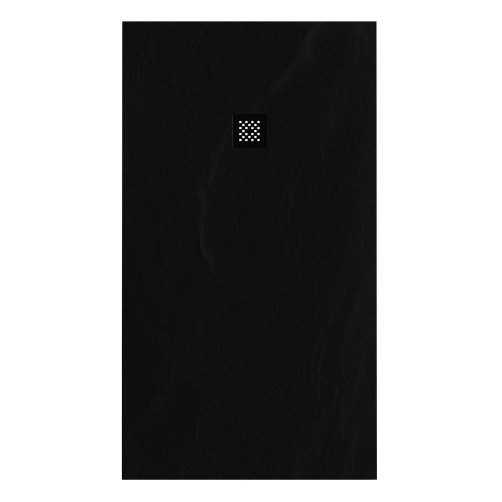 Douchebak Sanitop Just Creating Relievo Crag 100x180 cm Mat Zwart Topa