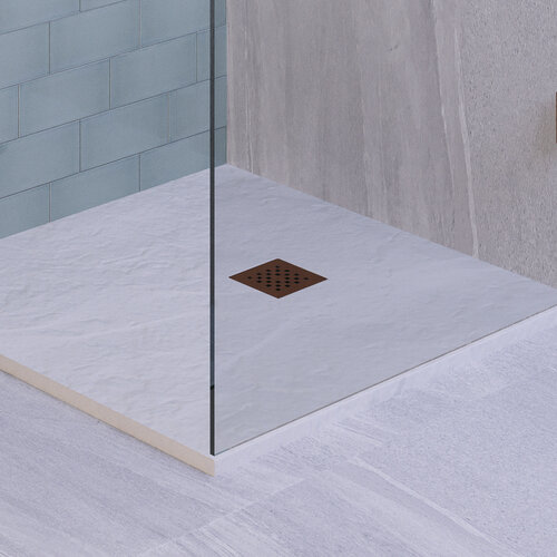 Afvoerrooster Koper t.b.v. Douchebak Relievo Crag 