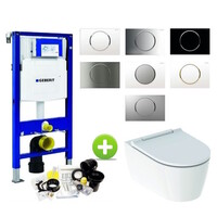 Geberit UP320 Toiletset set69 Geberit ONE Rimless Diepspoel Turboflush Wit met Sigma 10 drukplaat