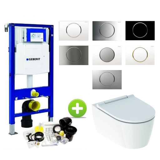 Geberit UP320 Toiletset set69 ONE Rimless Diepspoel Turboflush Wit met Sigma 10 drukplaat