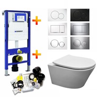 UP320 Toiletset 42 Aqua Splash Rimless MAT wit Met bril en Drukplaat