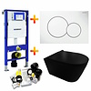 Geberit UP320 Toiletset 35 Civita Black Rimless Mat Zwart Met bril En Drukplaat