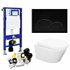 Geberit UP320 Toiletset 36 Aqua Splash Vesta  Rimless Met Matzwarte Drukplaat