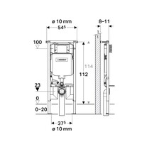 Geberit Sigma 8 (UP720) Toiletset set62 Mudo Rimless Met Sigma 10 Drukplaat