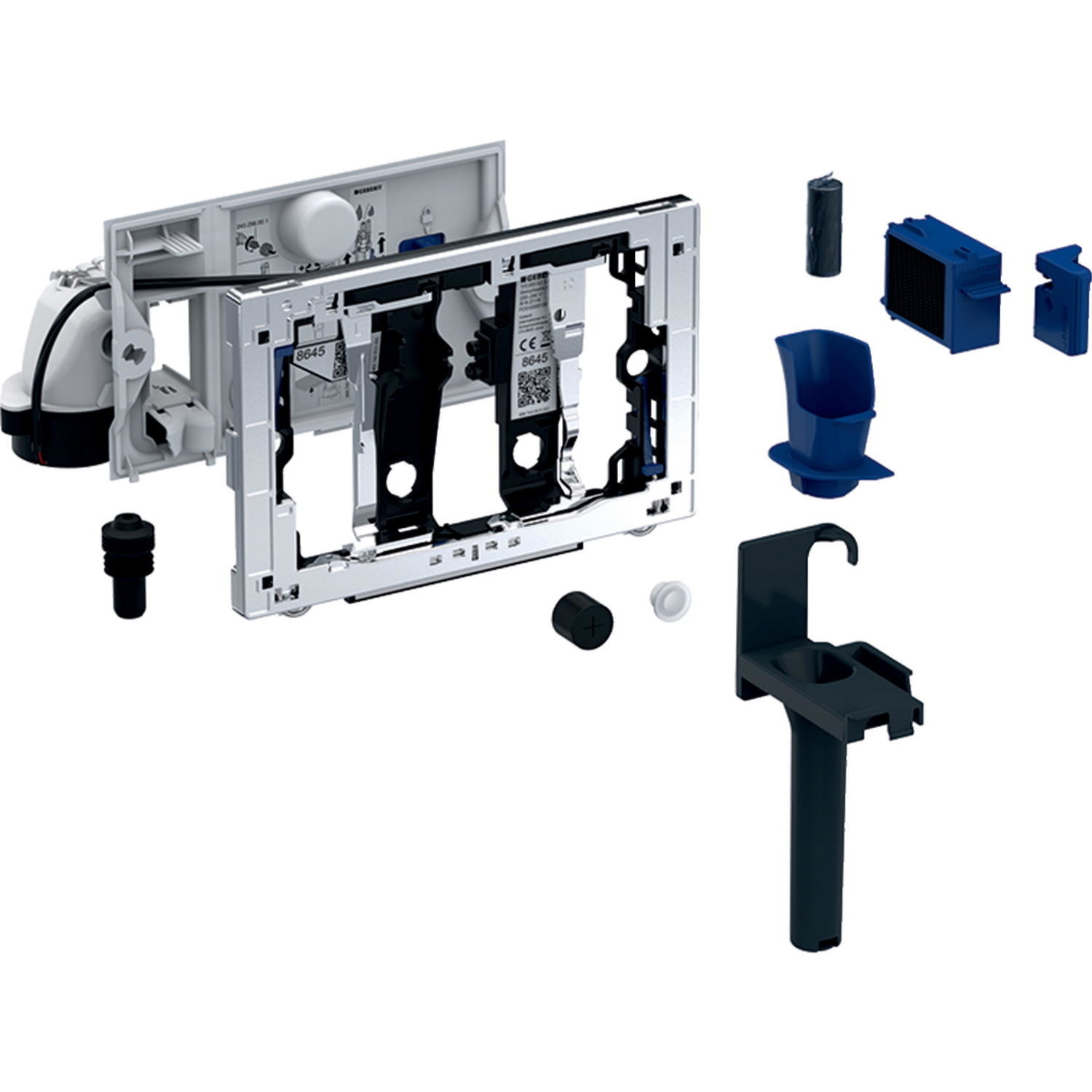 Geberit Module Geurzuivering Duofresh Met Toiletstickhouder Handmatige Activering UP320 Sigma 12 Achterplaat Antracietgrijs of Glanschroom