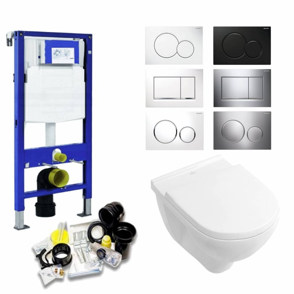 Geberit Up320 Toiletset 10 Villeroy & Boch O.Novo Met Bril En Drukplaat