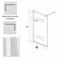 Wiesbaden Eco Douchewand Met Muurprofiel 8MM Nano (Alle Maten) X 200CM