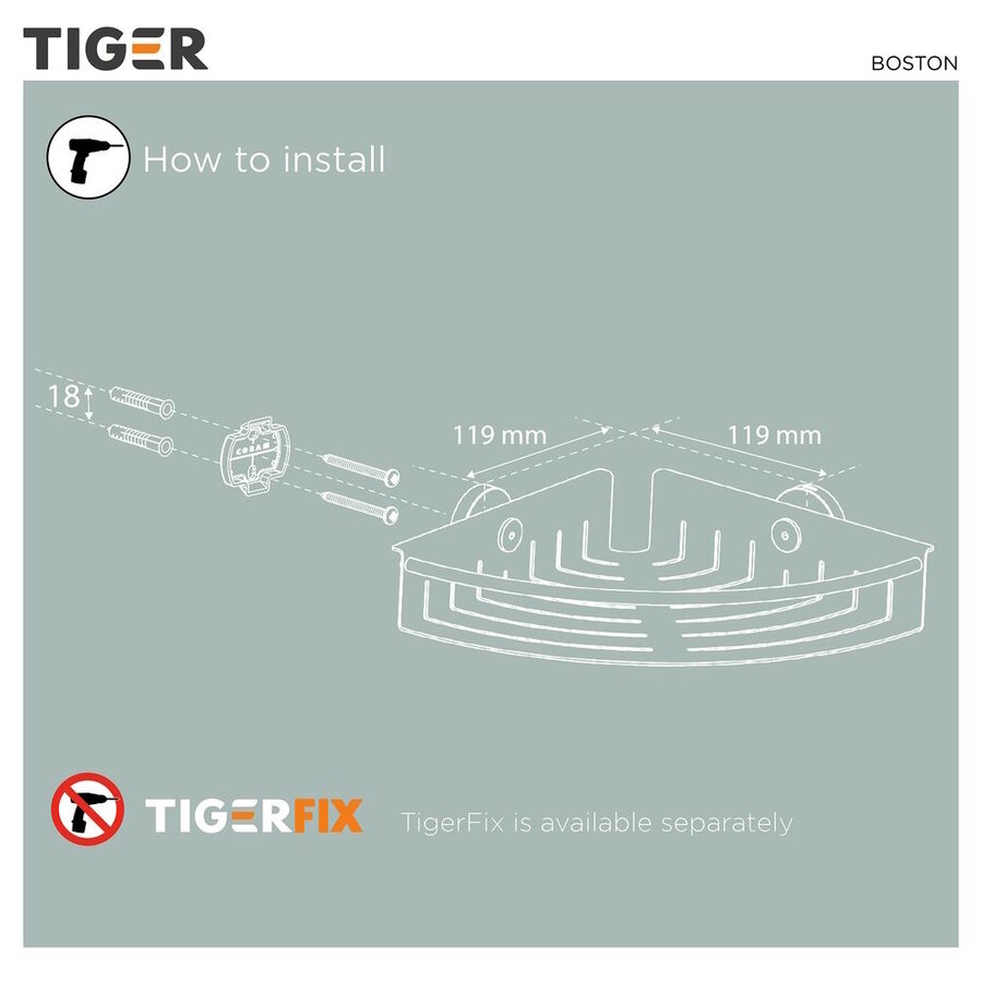Hoekkorf Tiger Boston Klein RVS