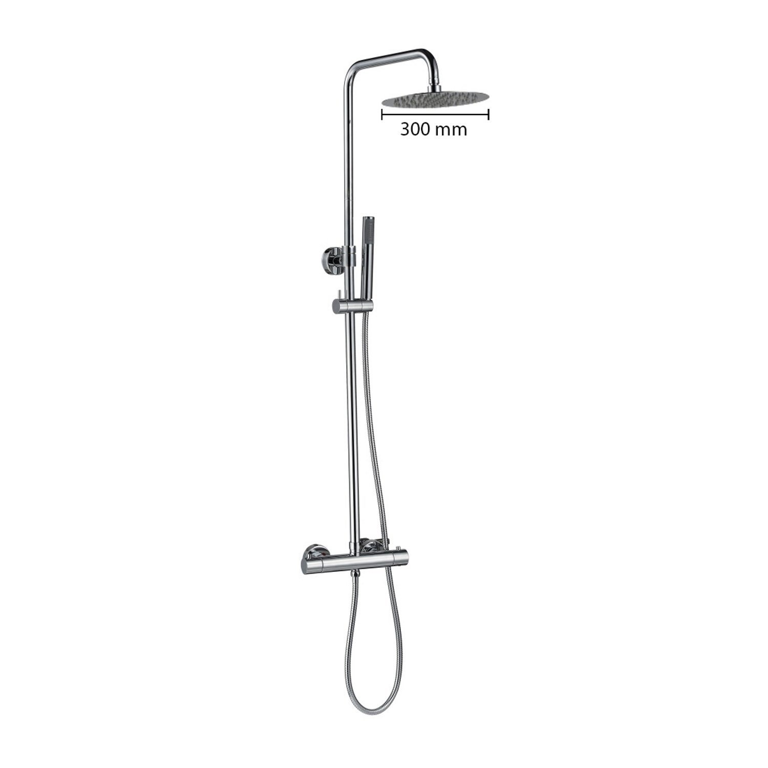 Best Design Regendoucheset Opbouw Paris-300 Thermostaatkraan Ø 30 cm Chroom