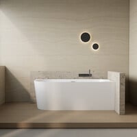 Half Vrijstaand Hoekbad BWS Danielle Rechts 170x78 Wit