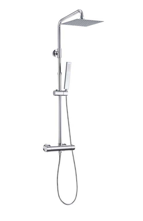 Regendoucheset Aqua Splash Thermostatisch Square met Handdouche Chroom Aqua Splash