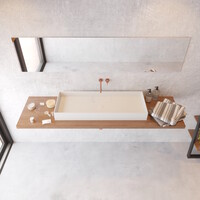 Opbouw Waskom Ideavit Solidjoy 100x37,5x11 cm Solid Surface Mat Wit