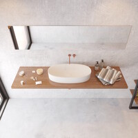 Wastafel Ideavit Colidcliff-70 Opbouw 70x35x12.5 cm Solid Surface Mat Wit