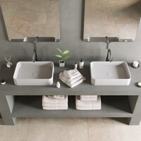 Opbouwwastafel Ideavit Solidthin 50x35x12.5 cm Solid Surface Mat Wit