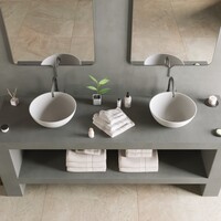 Opbouwwastafel Ideavit Solidthin 39x39x14.5 cm Solid Surface Mat Wit