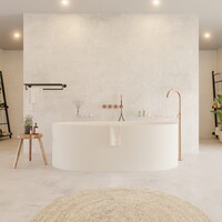 Ligbad Vrijstaand Ideavit Colidcliff 175x88x56 cm Solid Surface Mat Wit