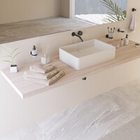 Opbouw Waskom Ideavit Solidtop 60x40x15 cm Solid Surface Mat Wit