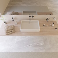 Opbouw Waskom Ideavit Solidtop 60x40x15 cm Solid Surface Mat Wit