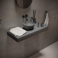 Opbouw Waskom Ideavit Solidmicro 23x11.5 cm Solid Surface Mat Donker Grijs