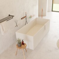 Ligbad Vrijstaand Ideavit Solidstar 170x72x55 cm Solid Surface Mat Wit