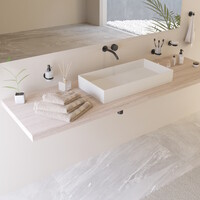 Opbouw Waskom Ideavit Solidjoy 75x37,5x11 cm Solid Surface Mat Wit