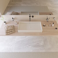 Opbouw Waskom Ideavit Solidjoy 75x37,5x11 cm Solid Surface Mat Wit