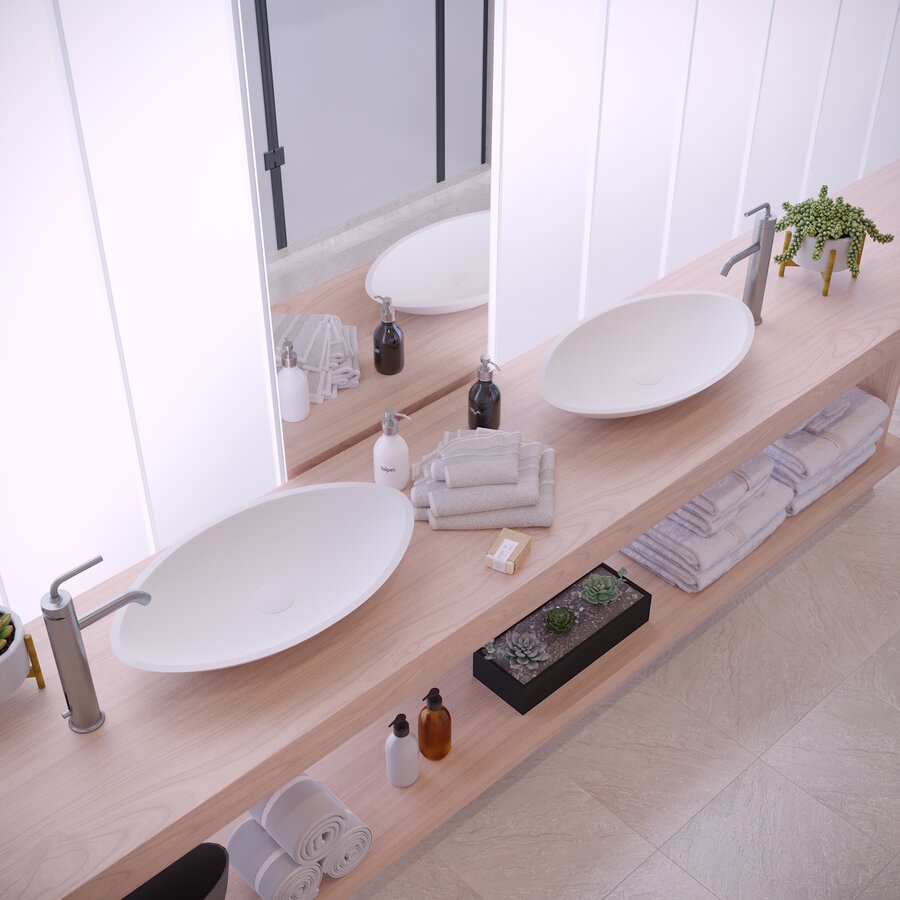 Opbouw Waskom Ideavit Solidjazz 60x35x9 cm Solid Surface Mat Wit