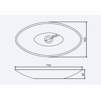 Opbouw Waskom Ideavit Solidjazz 70x40x9 cm Solid Surface Mat Wit