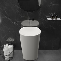 Wastafel Ideavit Colidcliff Staand Model 50x35x90 cm Solid Surface Mat Wit