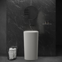 Wastafel Ideavit Colidcliff Staand Model 50x35x90 cm Solid Surface Mat Wit