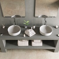 Opbouw Waskom Ideavit Solidfloat 40x40x12 cm Solid Surface Mat Wit