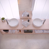 Opbouw Waskom Ideavit Solidfloat 40x40x12 cm Solid Surface Mat Wit