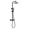 Wiesbaden Regendouche Wiesbaden Rombo Eco Twenty Opbouwset Thermostaatkraan 20cm Mat Zwart