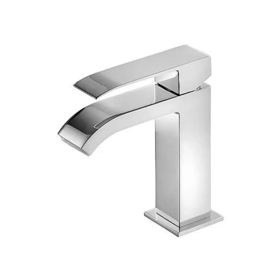OUTLET Wastafelmengkraan Tres Cuadro met waterval-uitloop 00610101 Chroom